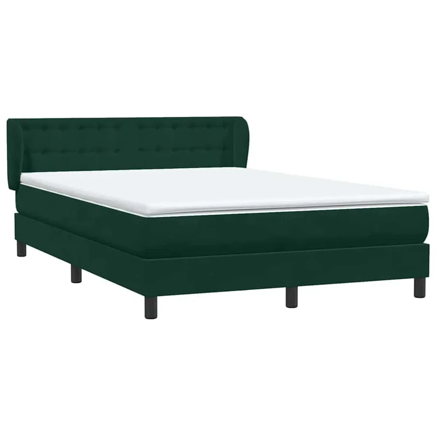 Sommier à lattes de lit et matelas vert foncé 160x210cm velours - 4