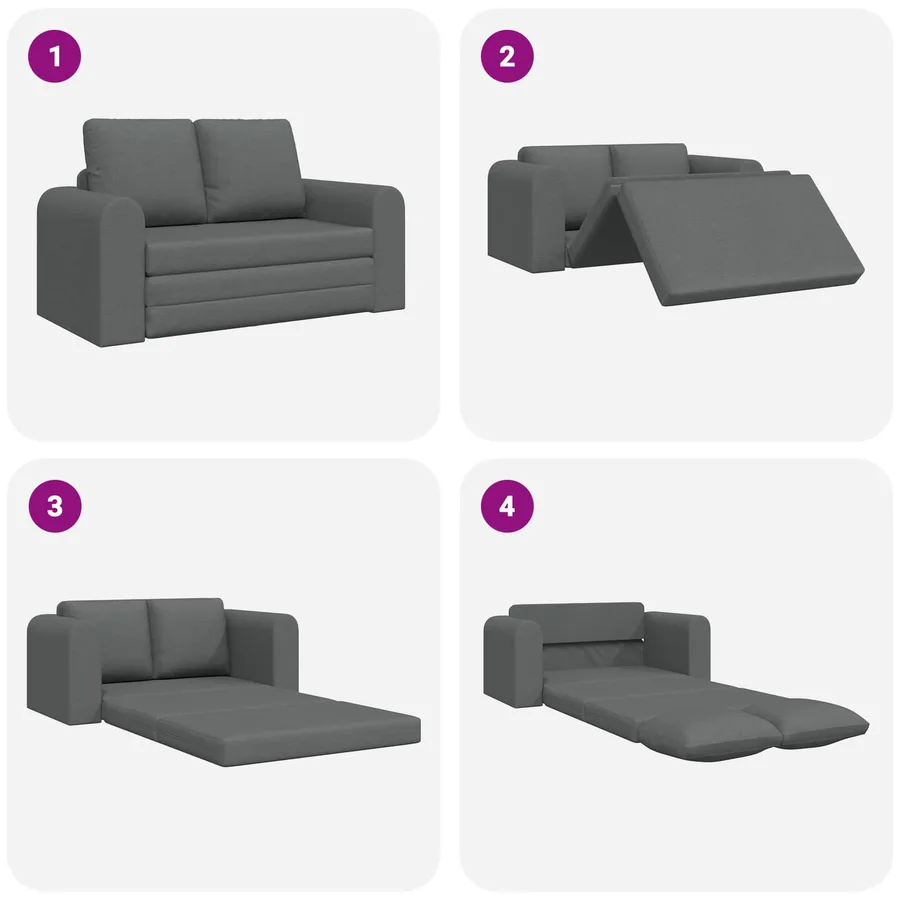 Canapé-Lit 60cm Gris foncé tissu - 9