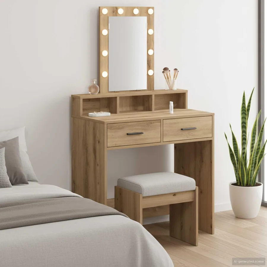 Table de Toilette Marron 79 x 41 x 140 cm Bois d'ingénierie