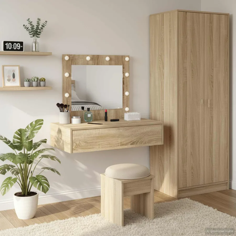 Table de Toilette Marron 83 x 40 x 70 cm Bois d'ingénierie