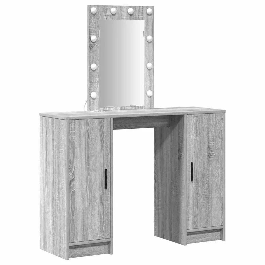 Table de Toilette Gris 102 x 33 x 135 cm Bois d'ingénierie - 2