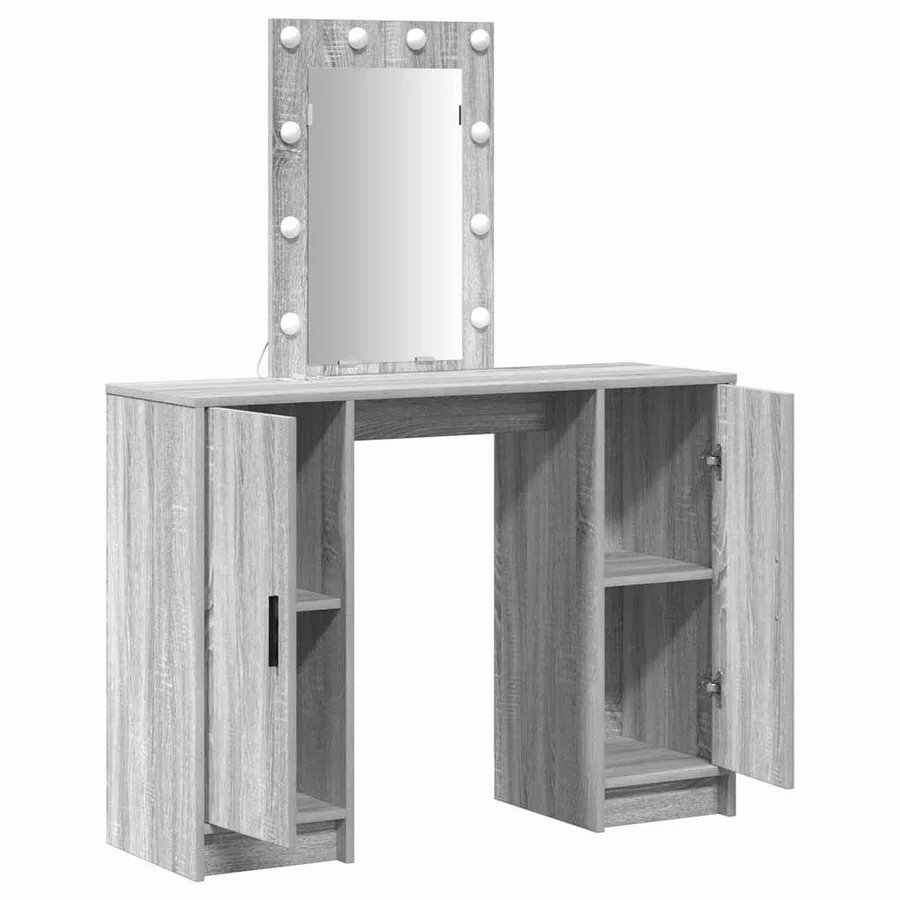 Table de Toilette Gris 102 x 33 x 135 cm Bois d'ingénierie - 4