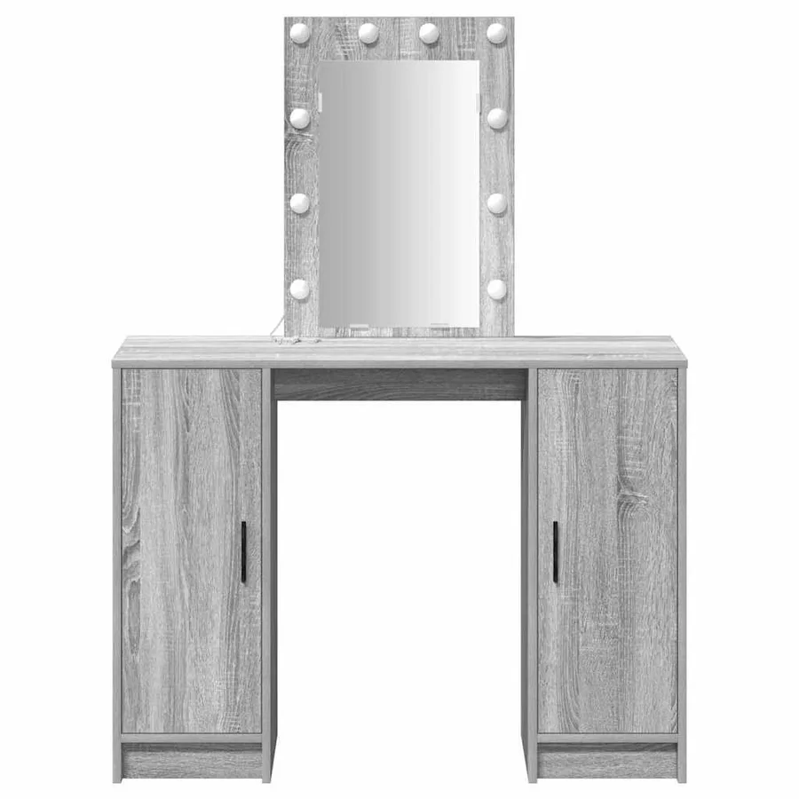 Table de Toilette Gris 102 x 33 x 135 cm Bois d'ingénierie - 5