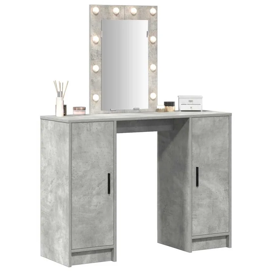Table de Toilette avec stockage Gris clair 102 x 33 x 135 cm - 3