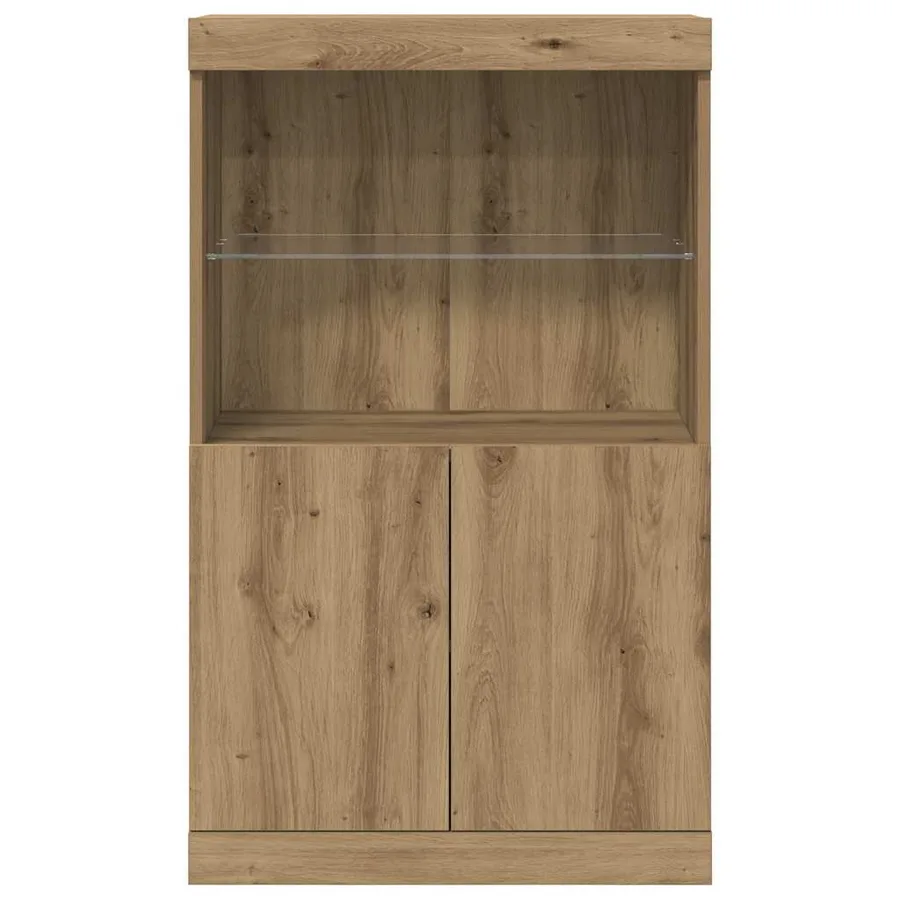 Buffet LED Marron 60 x 37 x 100 cm Bois d'ingénierie - 7