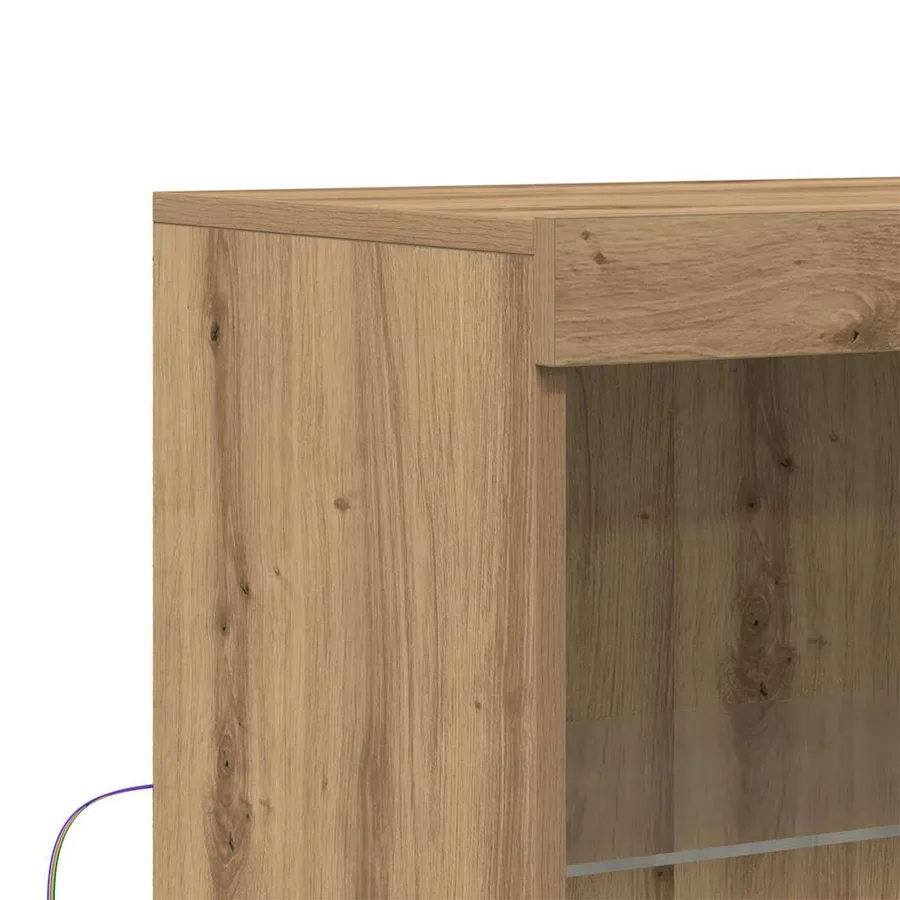 Buffet LED Marron 60 x 37 x 100 cm Bois d'ingénierie - 8