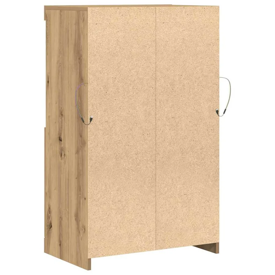 Buffet LED Marron 60 x 37 x 100 cm Bois d'ingénierie - 9