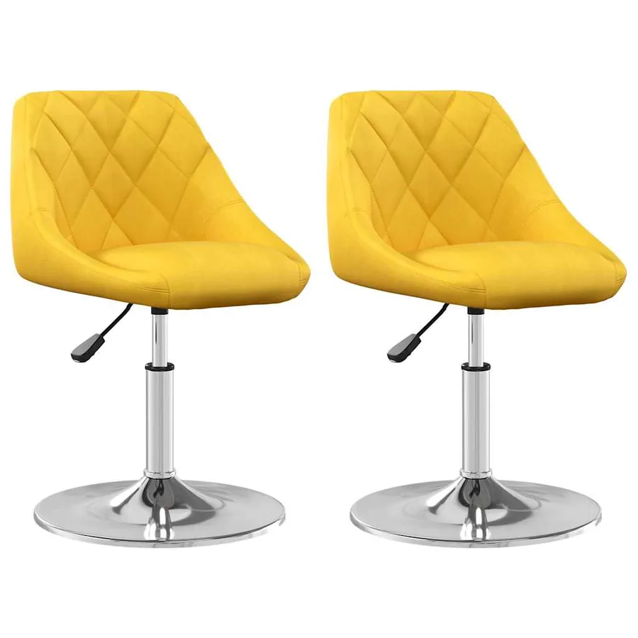 Chaises à manger pivotantes lot de 2 jaune moutarde velours - 2