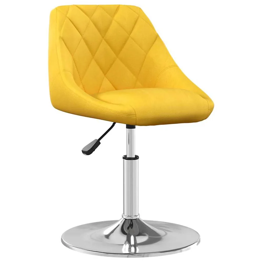Chaises à manger pivotantes lot de 2 jaune moutarde velours - 3