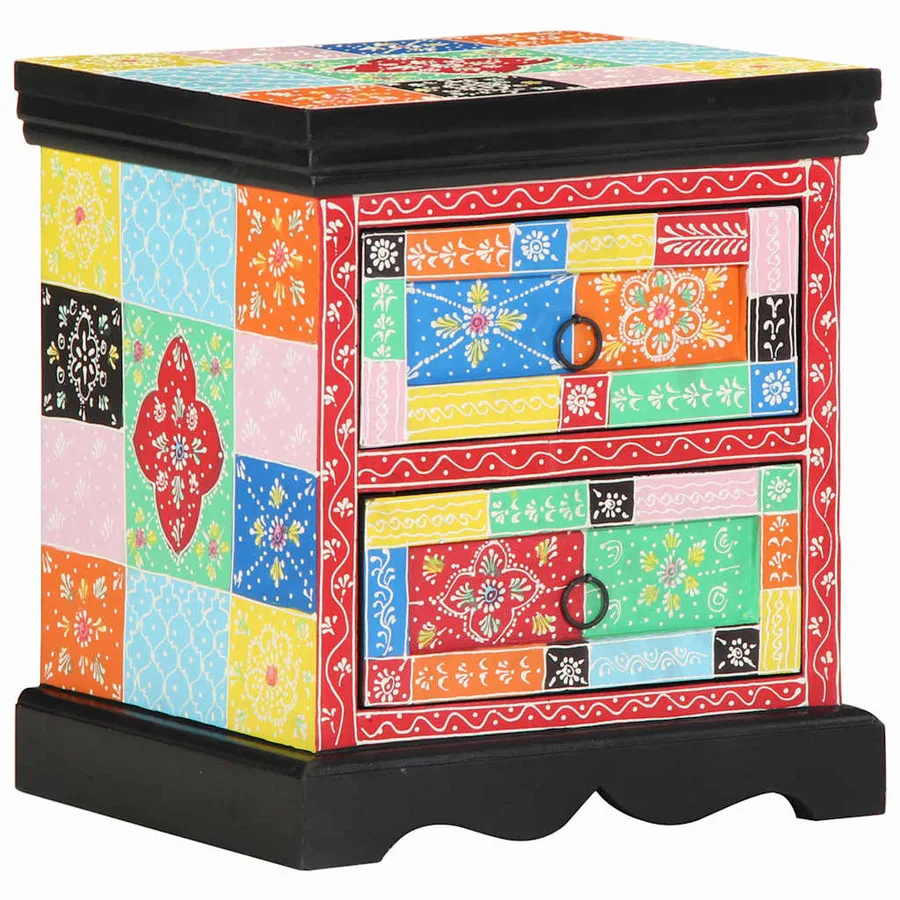 Cabinet de chevet avec tiroir Multicolore 40 x 35 x 45 cm - 6