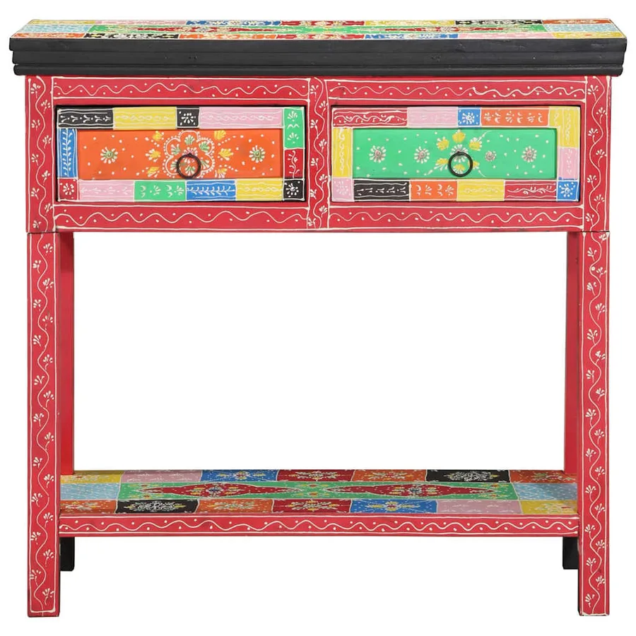 Table console avec tiroir Multicolore 80 x 35 x 76 cm - 2