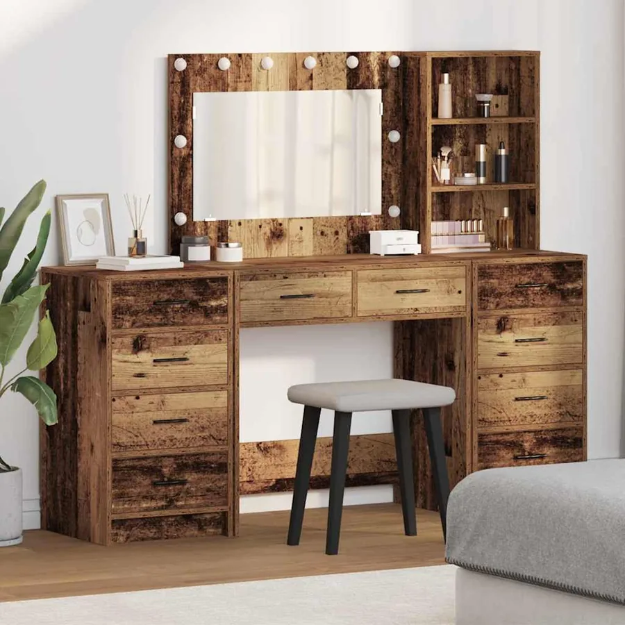 Table de Toilette avec tiroir 3 pcs Marron 40 x 41 x 135 cm
