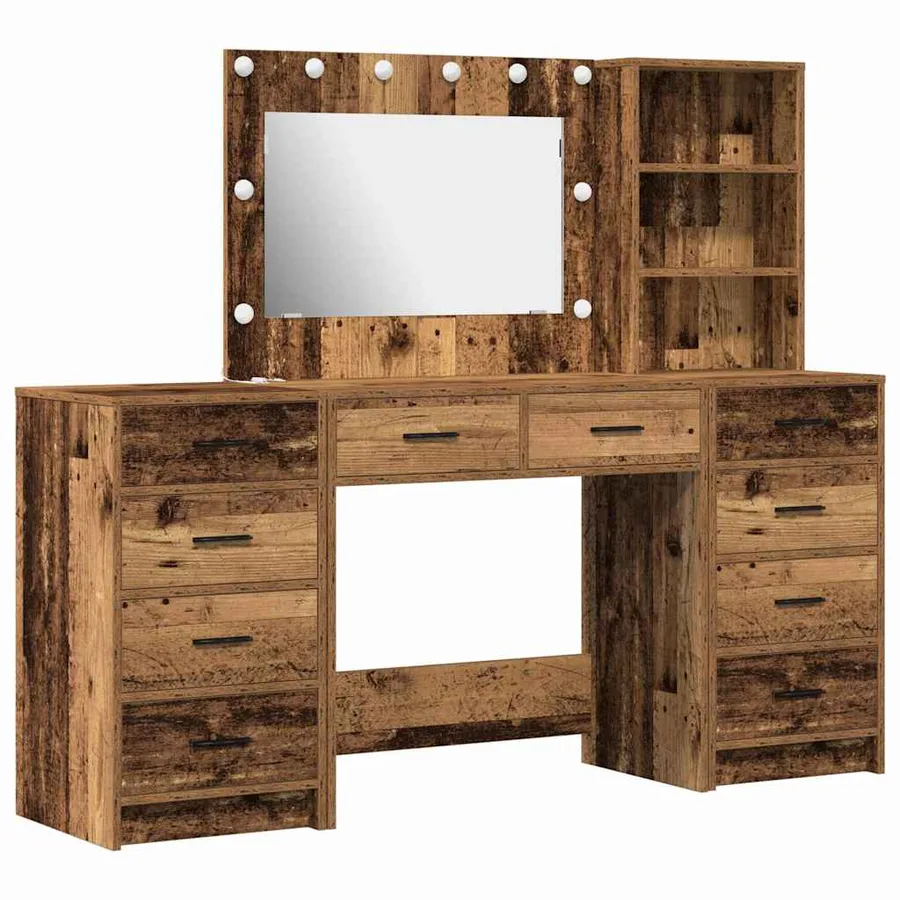 Table de Toilette avec tiroir 3 pcs Marron 40 x 41 x 135 cm - 2