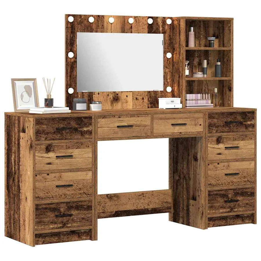 Table de Toilette avec tiroir 3 pcs Marron 40 x 41 x 135 cm - 3