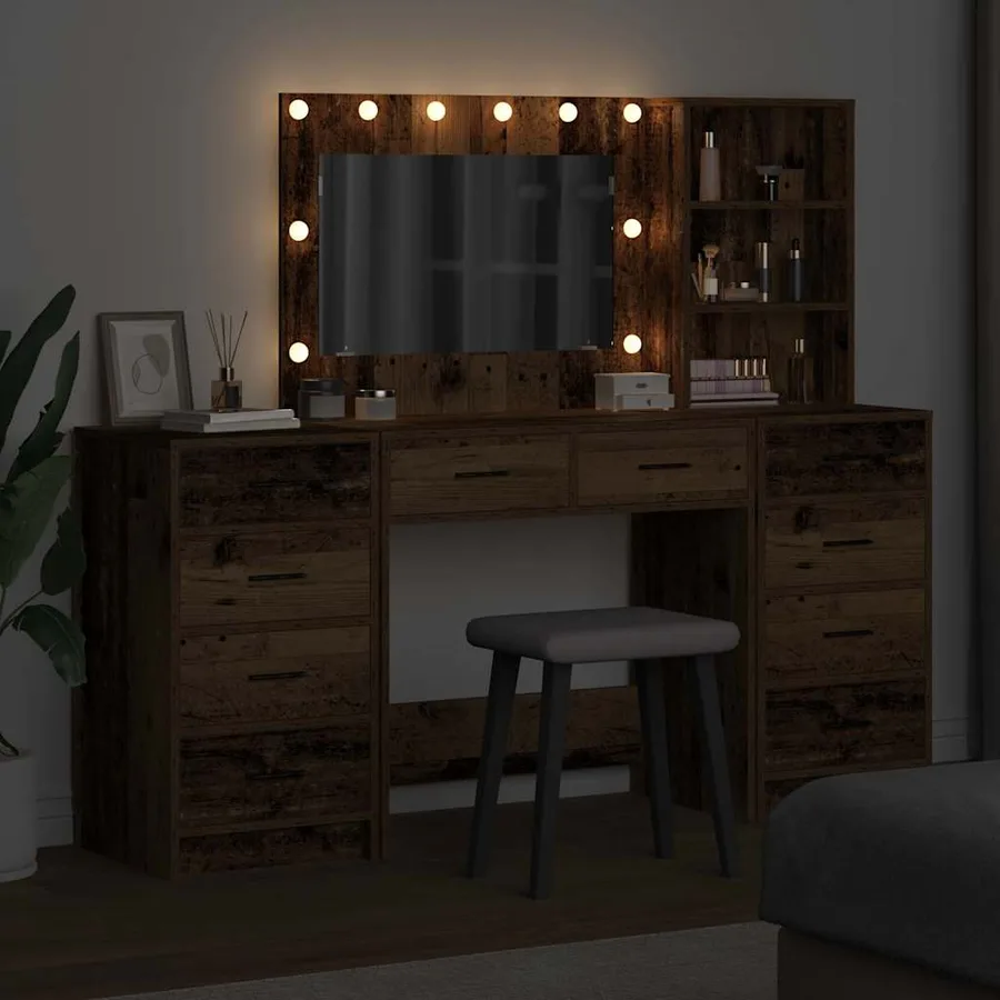 Table de Toilette avec tiroir 3 pcs Marron 40 x 41 x 135 cm - 4