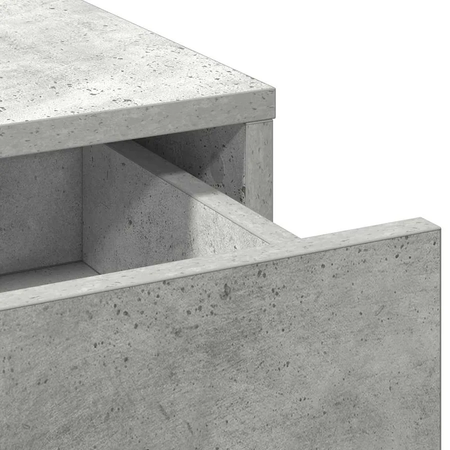 Table de Toilette avec tiroir 3 pcs Gris Bois d'ingénierie - 9