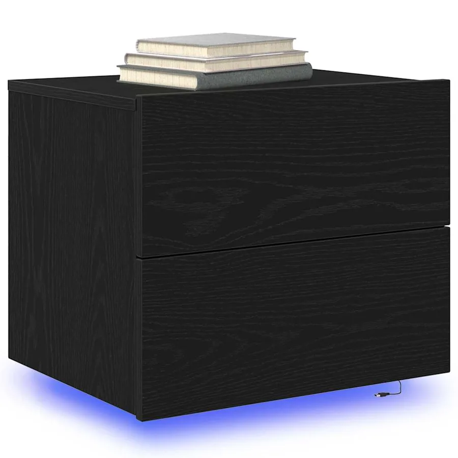 Cabinet de chevet Chêne noir 50 x 39 x 41 cm Bois d'ingénierie - 3