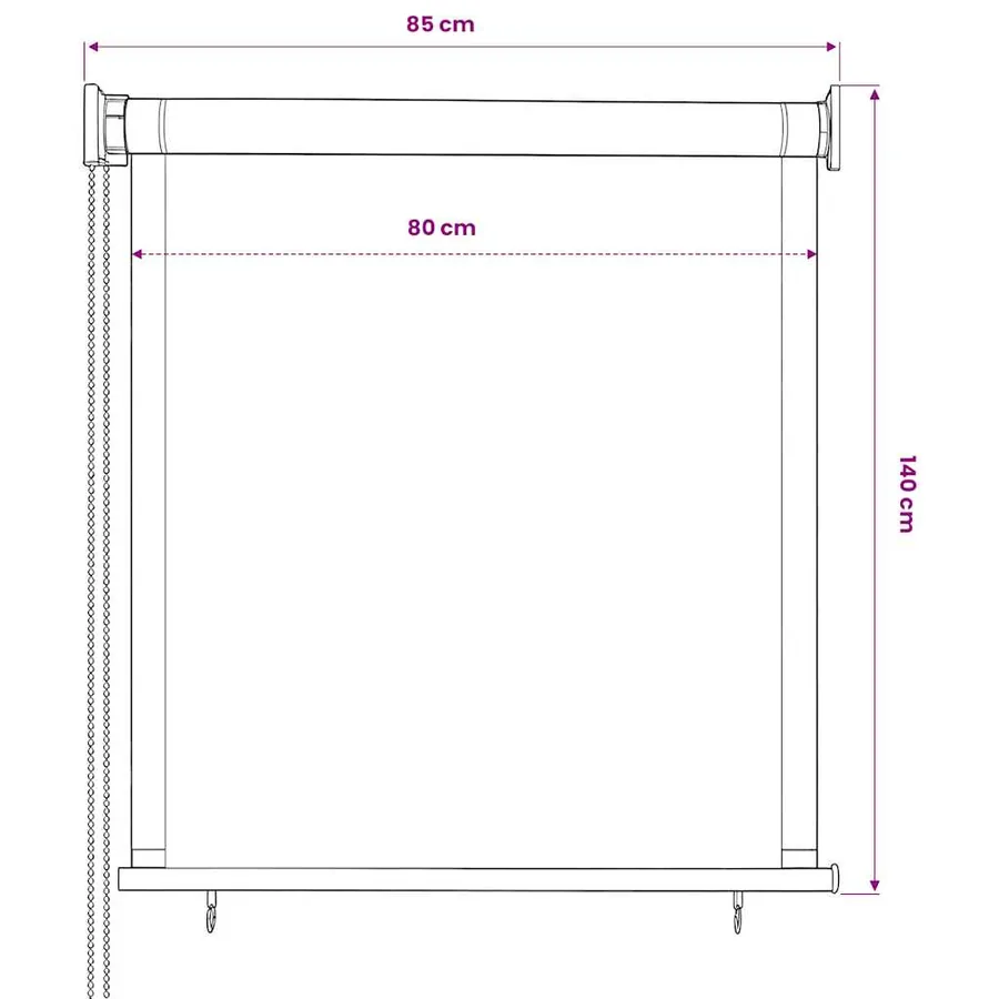Store roulant d'extérieur 85 (l) x 140 (H) cm anthracite - 6