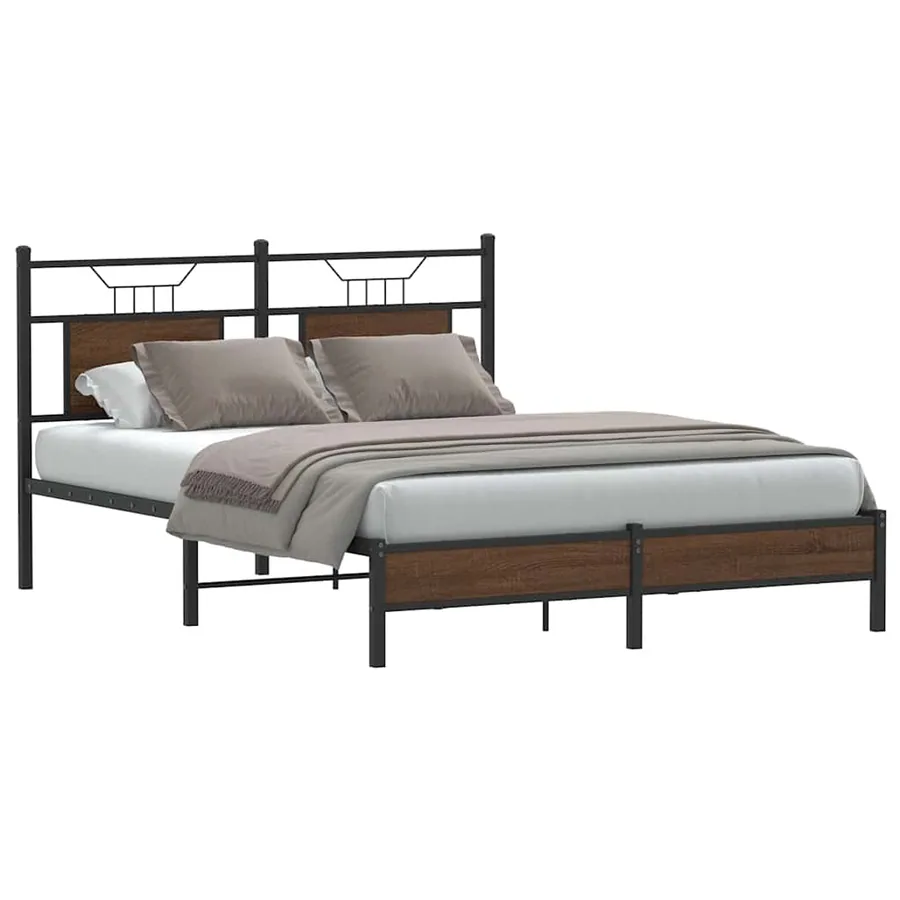 Cadre de lit sans matelas chêne marron 140x190 cm