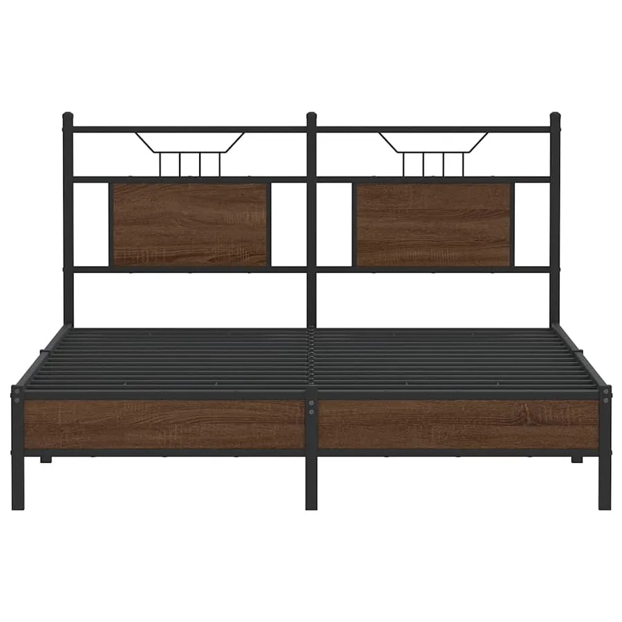 Cadre de lit sans matelas chêne marron 140x190 cm - 6