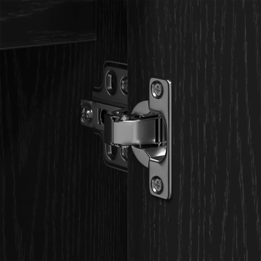 Meuble de Lavabo de Salle de Bain Chêne noir 80 x 30 x 60 cm - 11