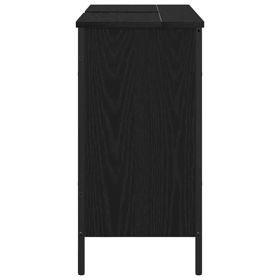 Meuble de Lavabo de Salle de Bain Chêne noir 80 x 30 x 60 cm - 7