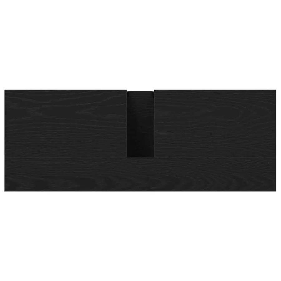 Meuble de Lavabo de Salle de Bain Chêne noir 80 x 30 x 60 cm - 9