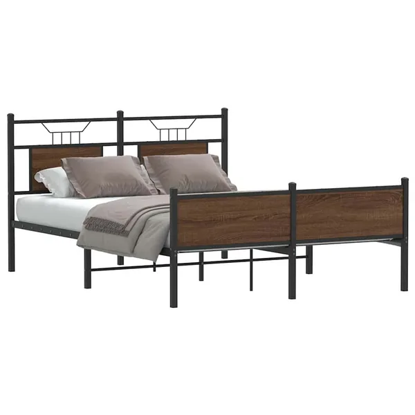 Cadre de lit sans matelas chêne marron 137x190 cm
