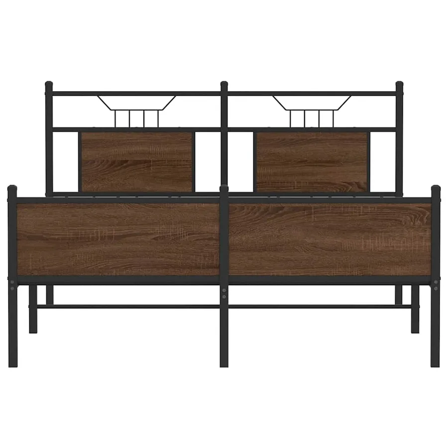 Cadre de lit sans matelas chêne marron 137x190 cm - 6