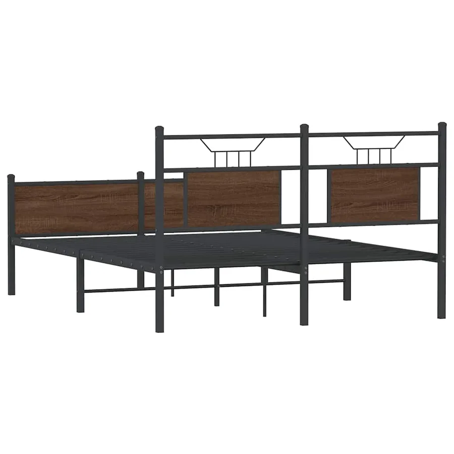 Cadre de lit sans matelas chêne marron 137x190 cm - 8