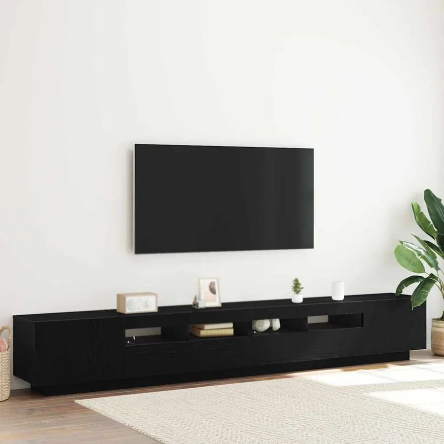 Ensemble meuble TV Montage mural 3 pcs Noir 260 x 35 x 40 cm
