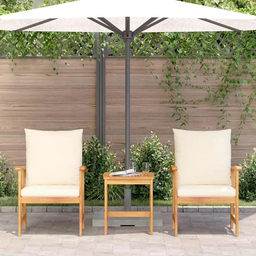 Ensemble de canapé de jardin avec coussin 3 pcs Huile Naturelle - 4
