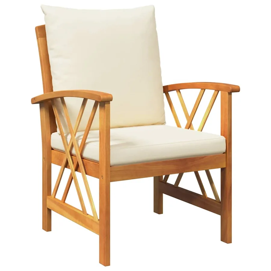 Ensemble de canapé de jardin avec coussin 3 pcs Huile Naturelle - 6