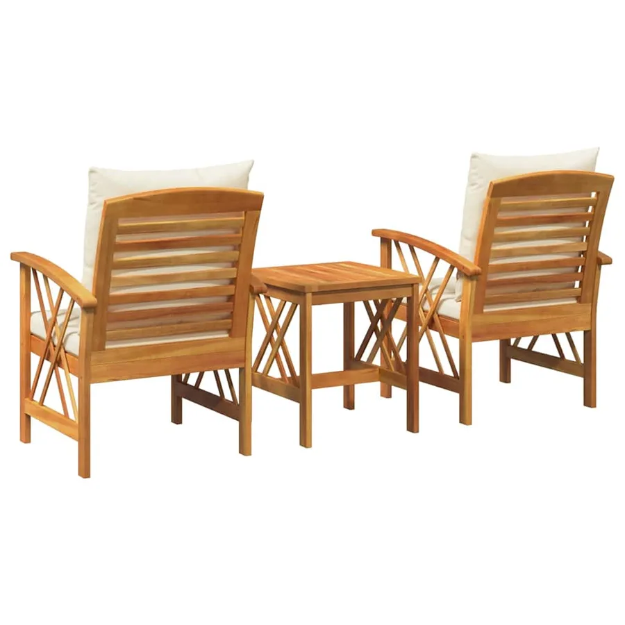 Ensemble de canapé de jardin avec coussin 3 pcs Huile Naturelle - 7