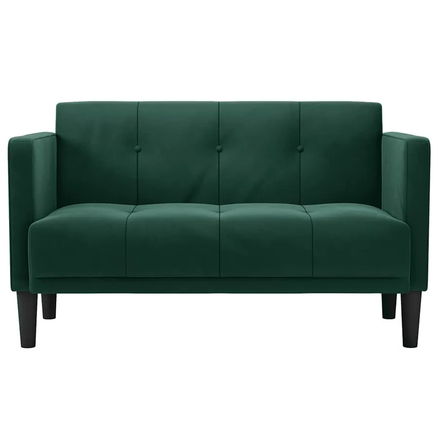 Canapé deux places vert foncé 111 cm velours - 3
