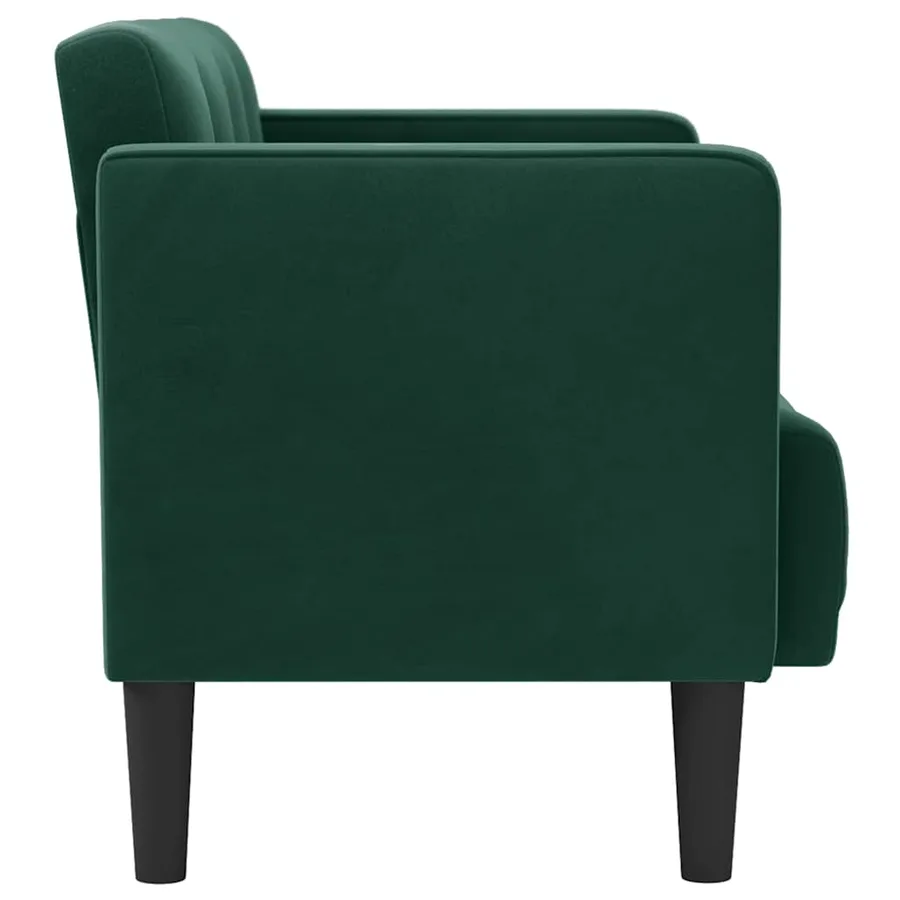 Canapé deux places vert foncé 111 cm velours - 4