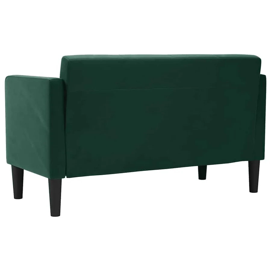 Canapé deux places vert foncé 111 cm velours - 5