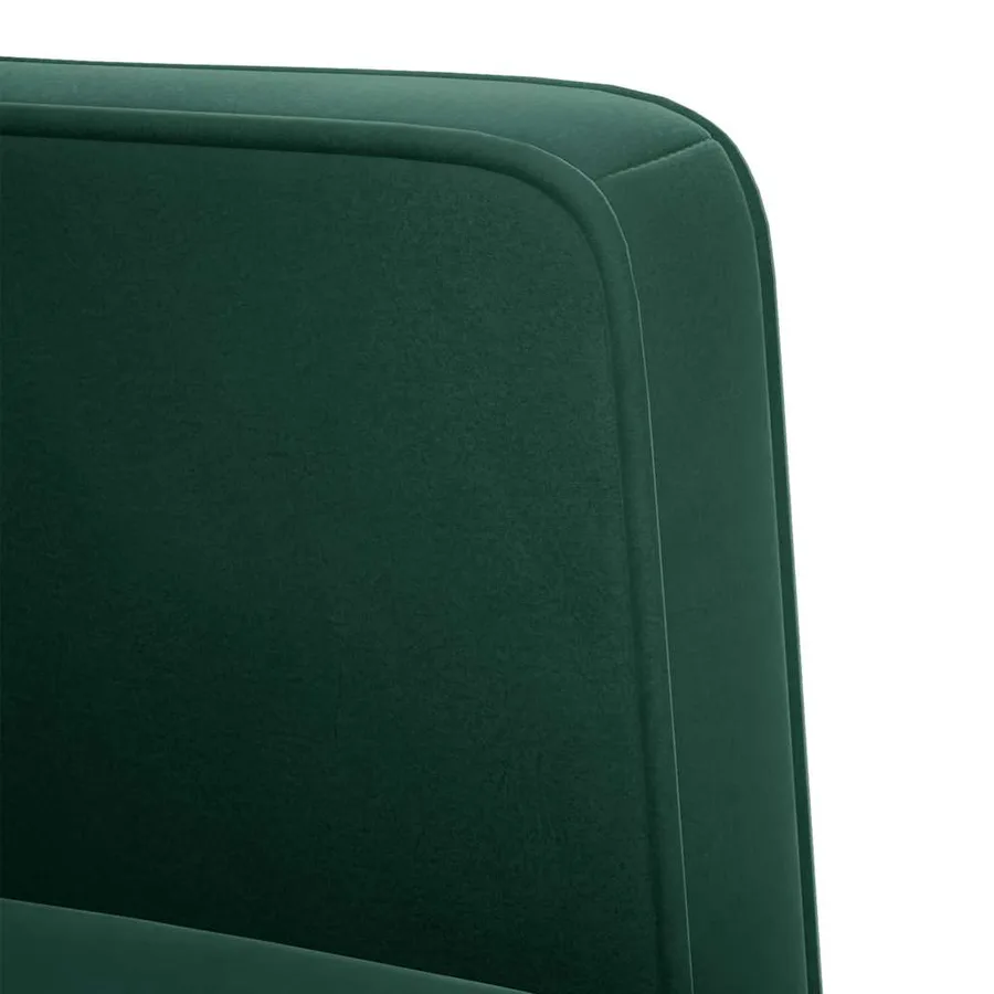 Canapé deux places vert foncé 111 cm velours - 6