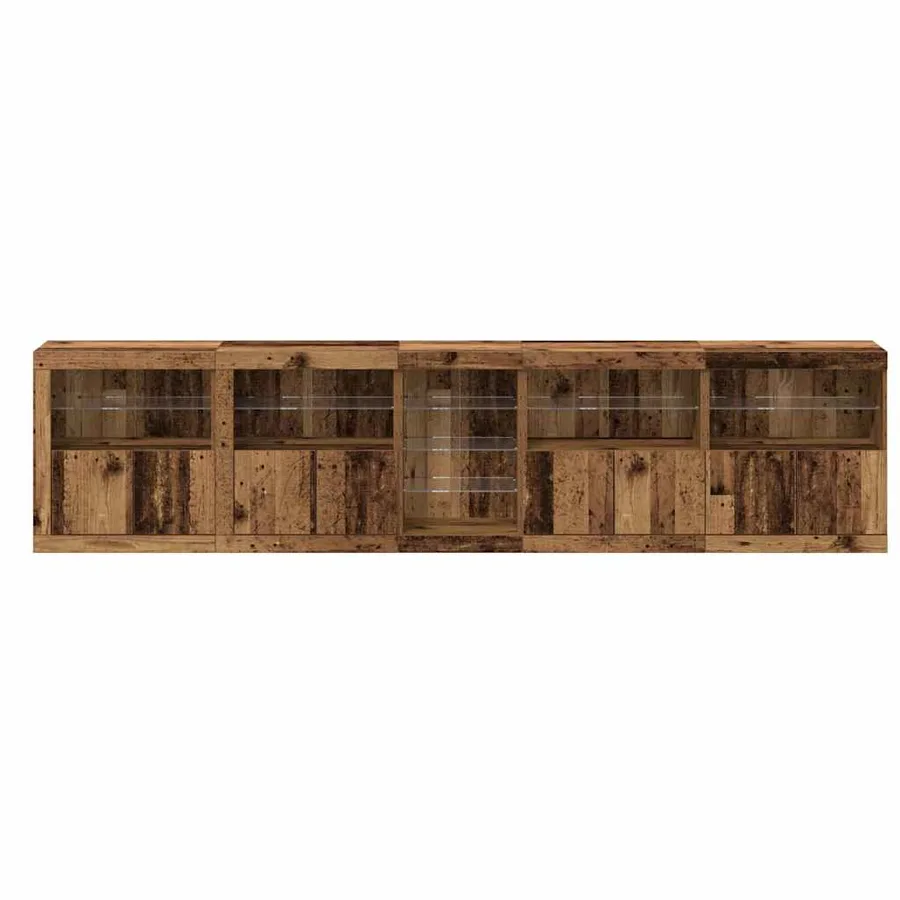 Buffet LED Bois ancien 283 x 37 x 67 cm Bois d'ingénierie - 6