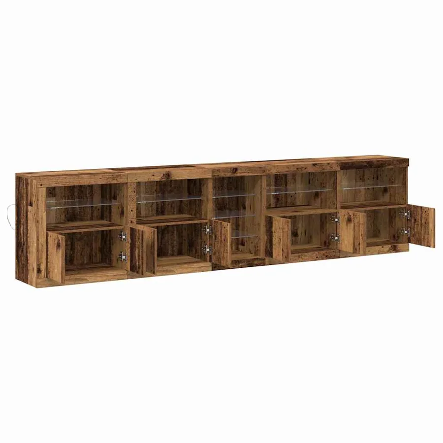 Buffet LED Bois ancien 283 x 37 x 67 cm Bois d'ingénierie - 7