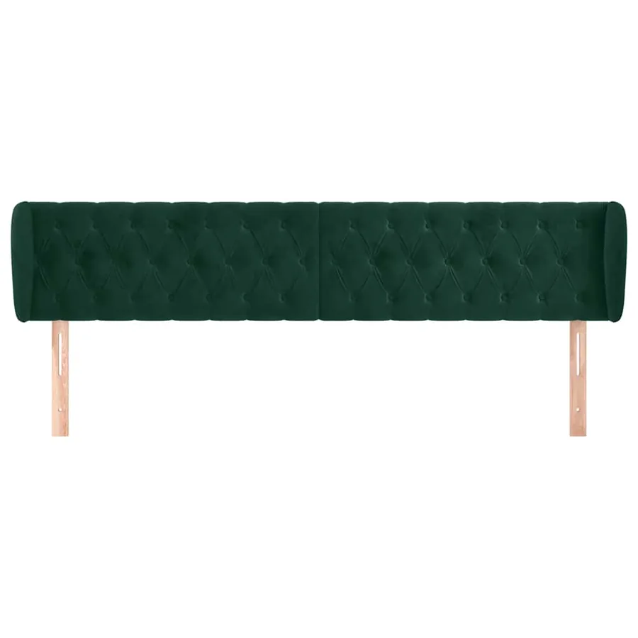Tête de lit avec oreilles Vert foncé 183x23x78/88 cm Velours - 3