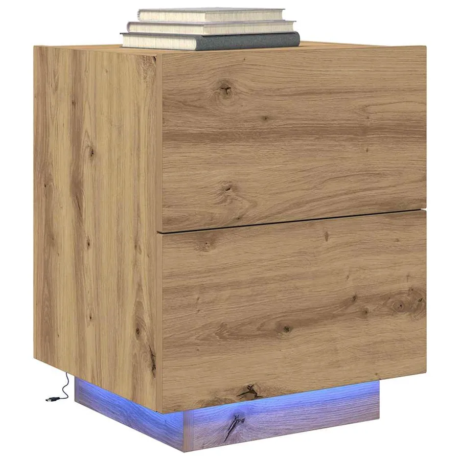 Cabinet de chevet 2 pc Chêne artisanal 45 x 40 x 55 cm - 3