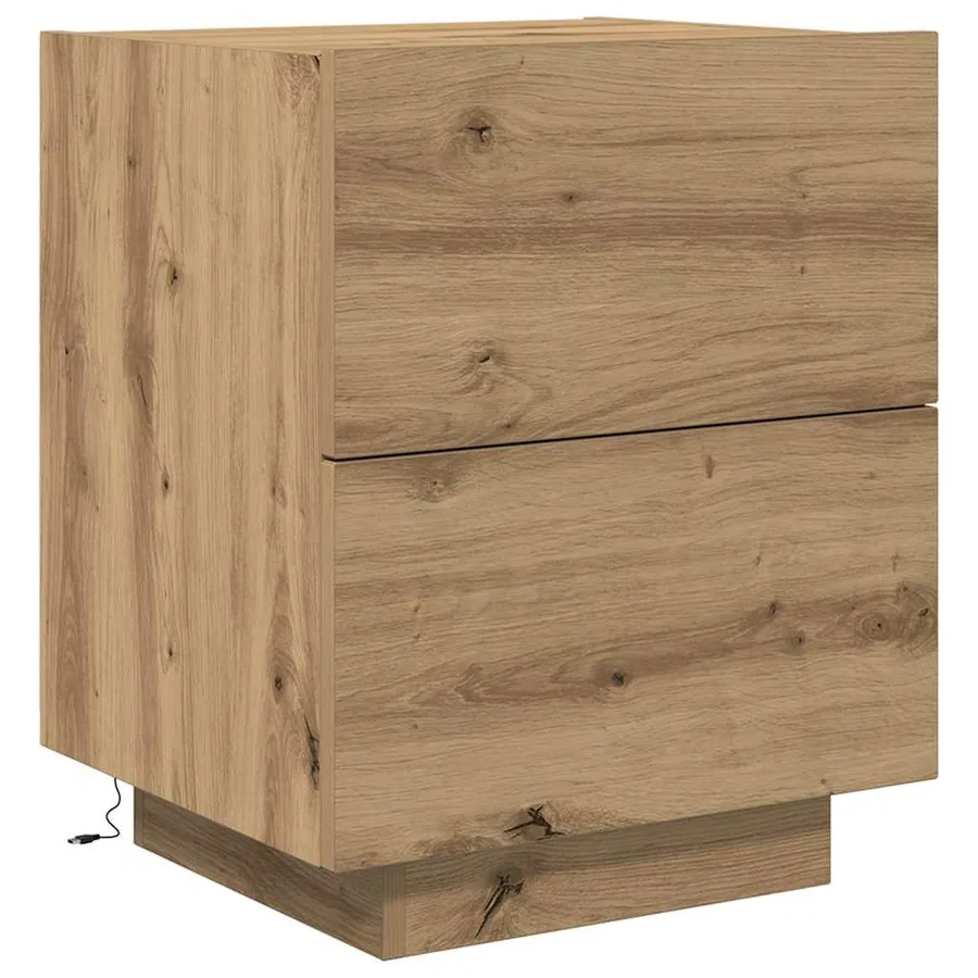Cabinet de chevet 2 pc Chêne artisanal 45 x 40 x 55 cm - 7