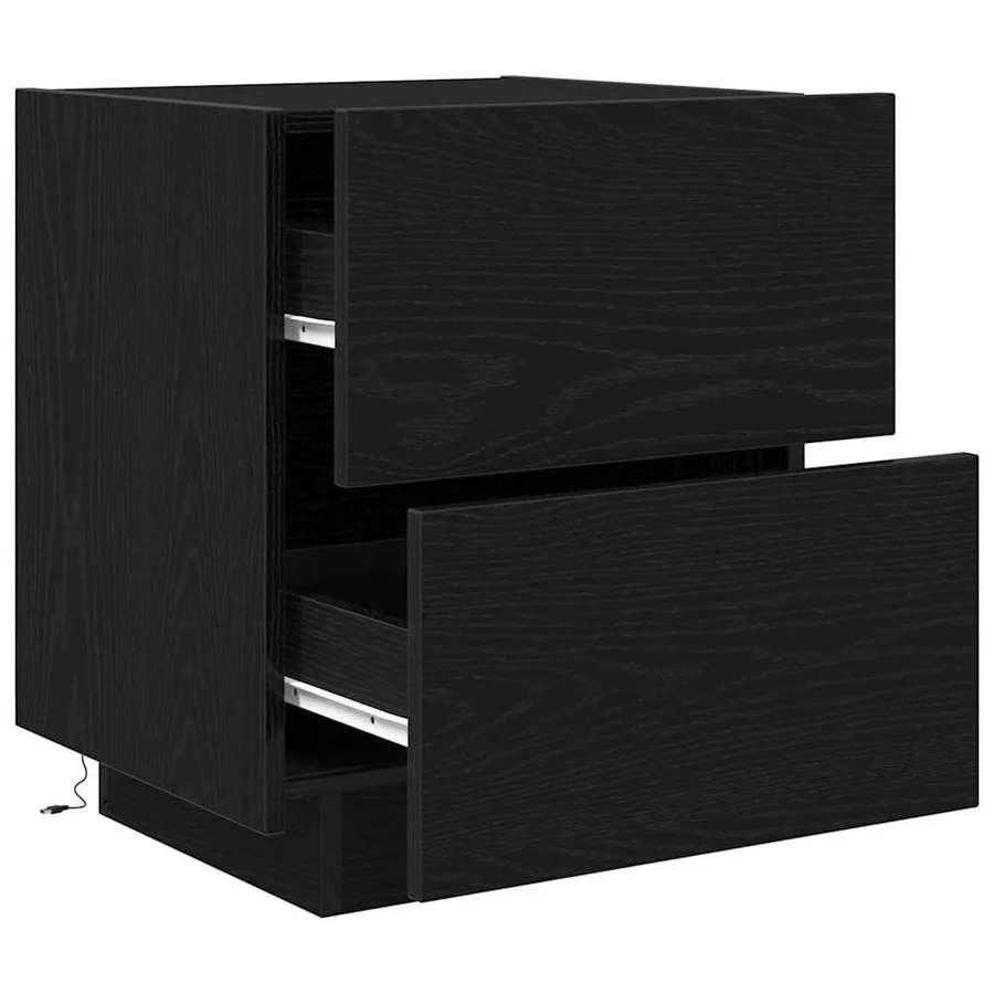 Cabinet de chevet avec tiroir 2 pcs Chêne noir 45 x 40 x 55 cm - 6