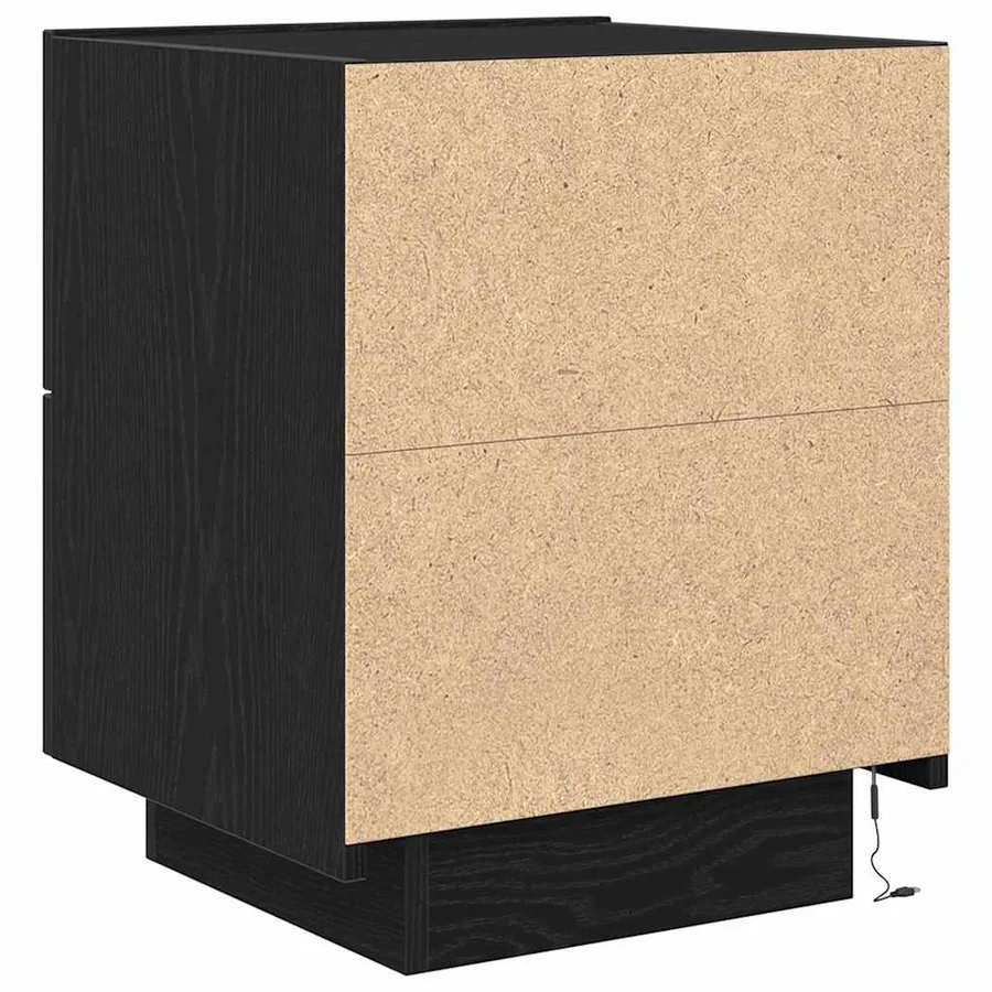 Cabinet de chevet avec tiroir 2 pcs Chêne noir 45 x 40 x 55 cm - 8