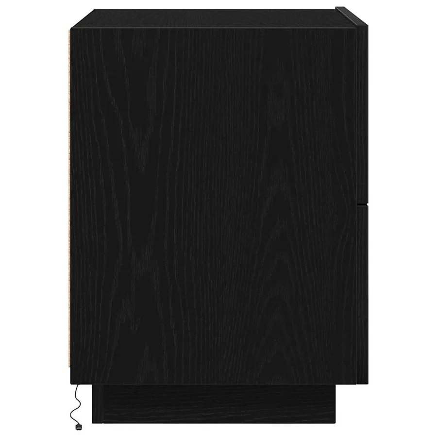 Cabinet de chevet avec tiroir 2 pcs Chêne noir 45 x 40 x 55 cm - 9