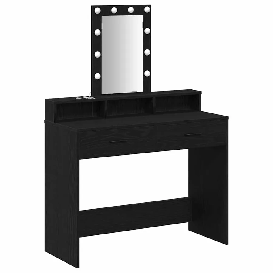 Table de Toilette Noir 100 x 41 x 140 cm Bois d'ingénierie - 2