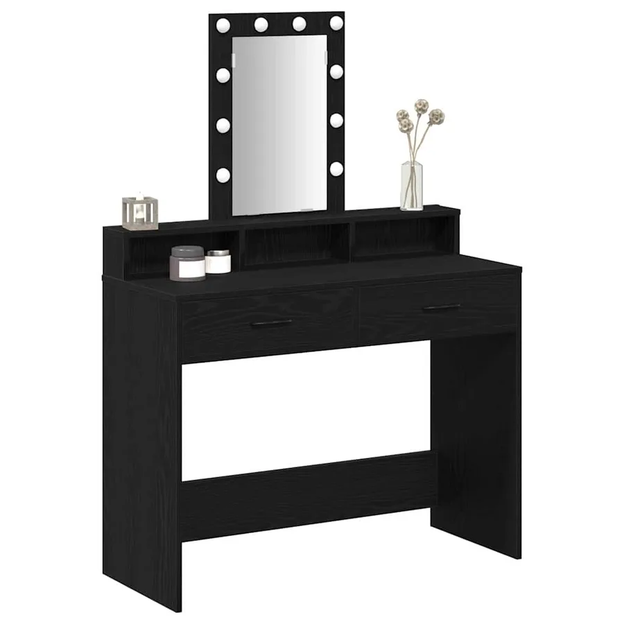 Table de Toilette Noir 100 x 41 x 140 cm Bois d'ingénierie - 3