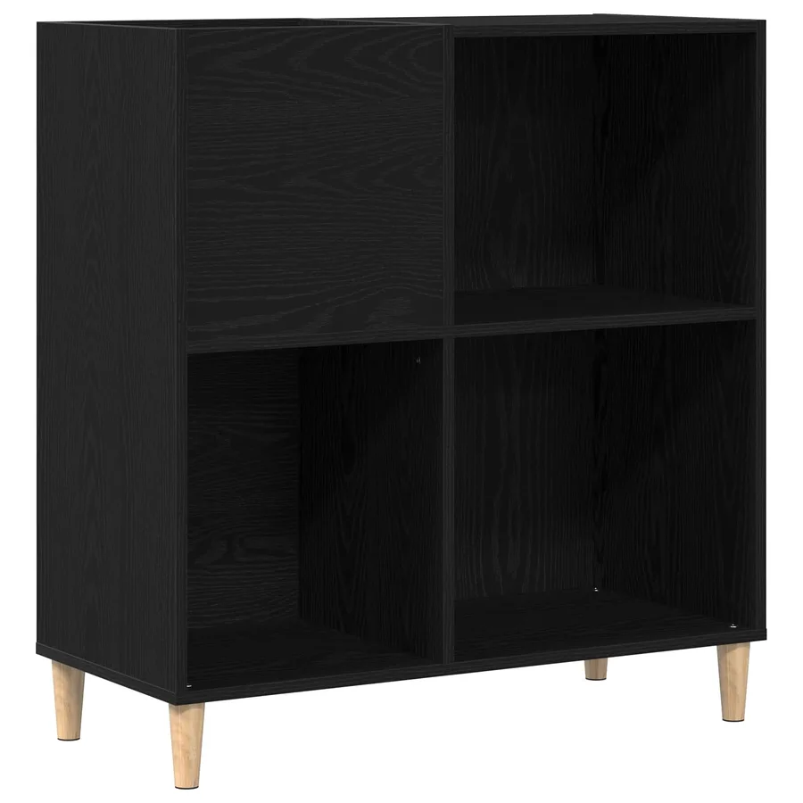 Meuble à vinyles Chêne noir 84,5 x 38 x 89 cm Bois d'ingénierie - 2