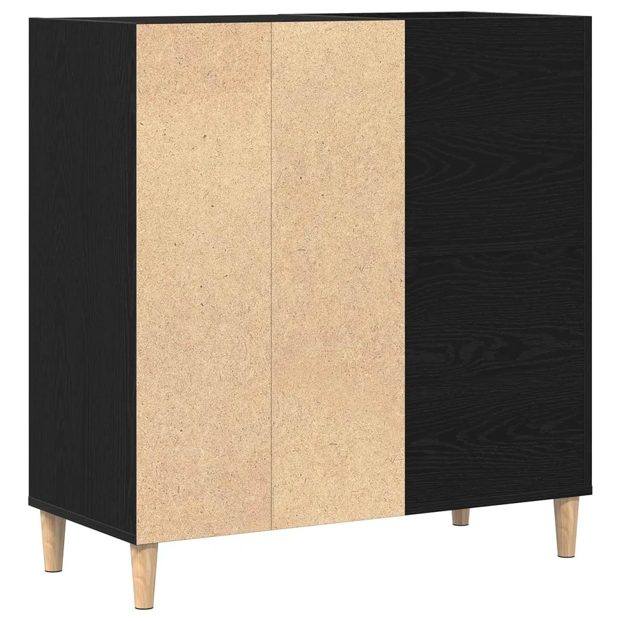 Meuble à vinyles Chêne noir 84,5 x 38 x 89 cm Bois d'ingénierie - 7